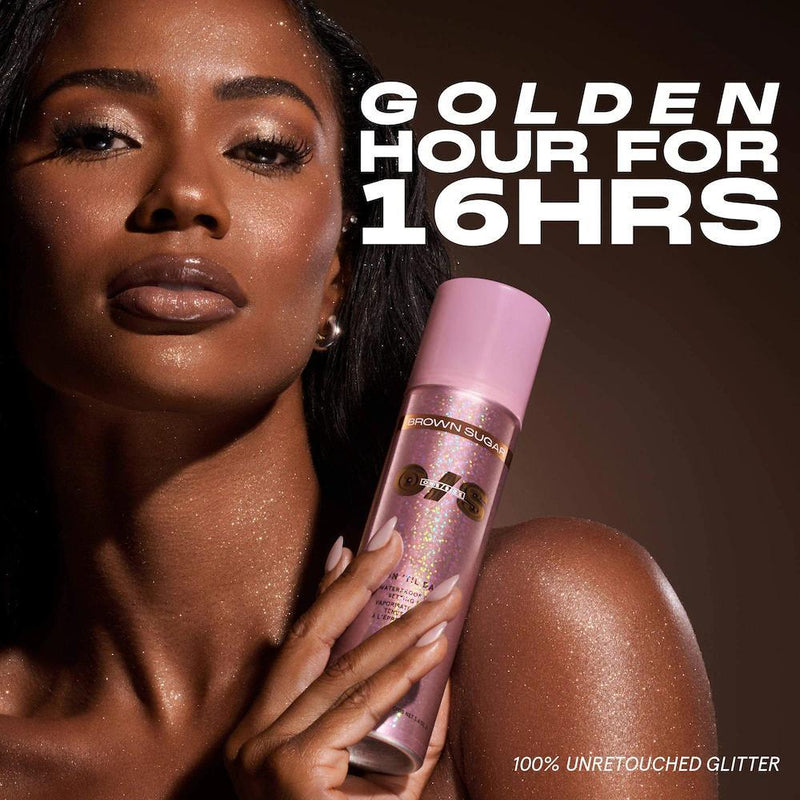 On 'Til Dawn Spray Fijador con Glitter Resistente al Agua - Brown Sugar