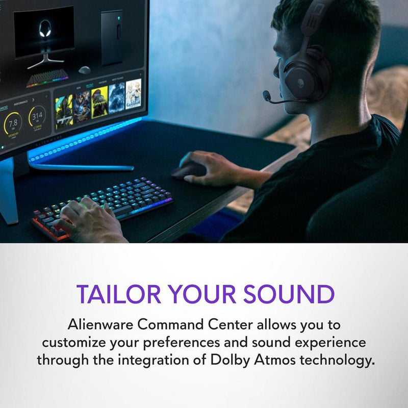 Alienware auriculares inalámbricos para juegos con Bluetooth 5.3, carga rápida, cancelación activa de ruido y 75 horas de duración