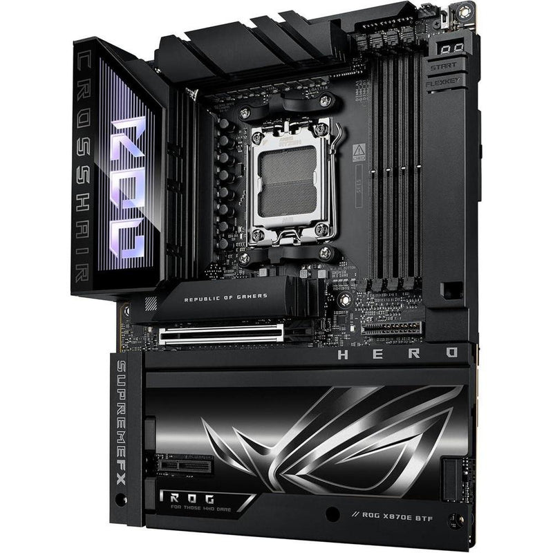 Placa base ROG Crosshair X870E Hero BTF AMD ATX, diseño conector oculto, ranura GPU alta potencia, DDR5, WiFi 7, PCIe 5.0, USB4