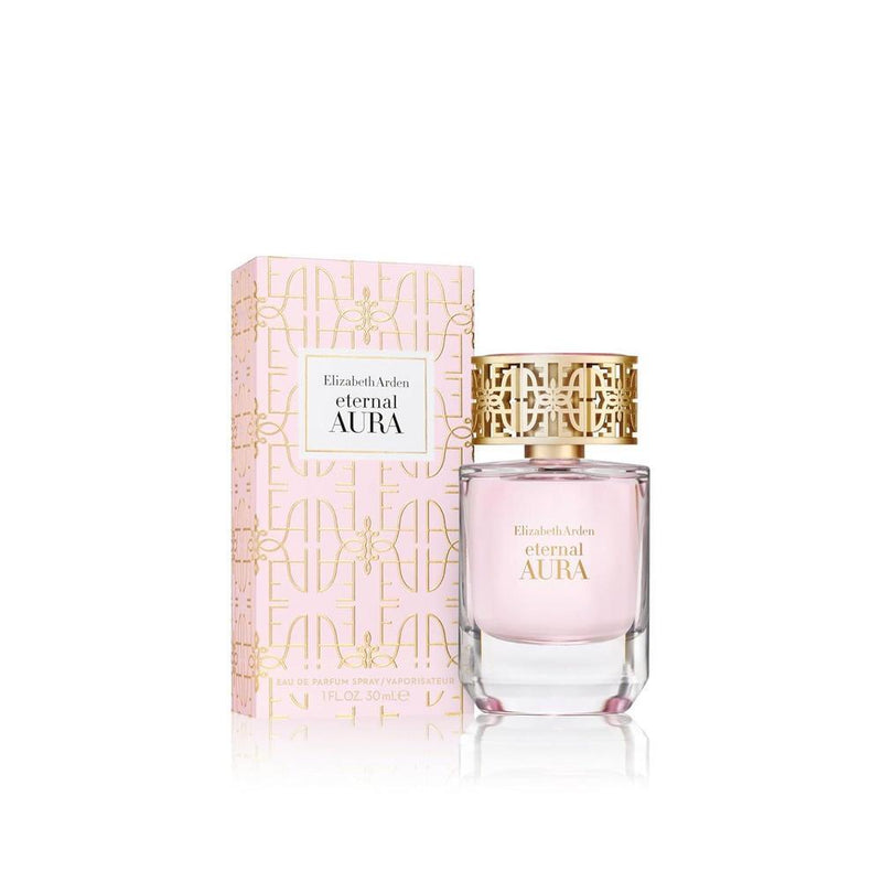 Perfume Eternal Aura Eau de Parfum Elizabeth Arden con notas de pimienta rosa, magnolia y sándalo, aroma floral y ámbar