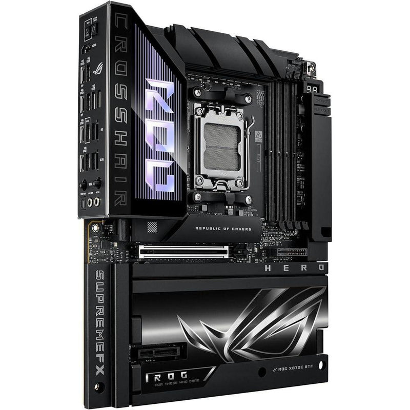 Placa base ROG Crosshair X870E Hero BTF AMD ATX, diseño conector oculto, ranura GPU alta potencia, DDR5, WiFi 7, PCIe 5.0, USB4