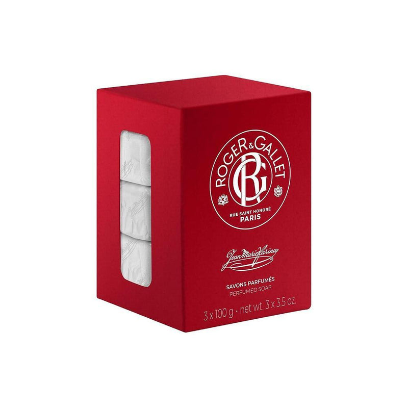 Jabón perfumado Roger & Gallet, limpieza suave y fragancia cítrica, 99% ingredientes naturales, paquete de 3