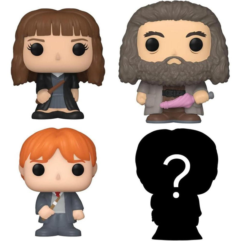 Funko Bitty Pop! Mini coleccionables de Harry Potter, paquete de 4 – Hermione, Hagrid, Ron y figura de persecución misteriosa
