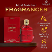 Dumont Nitro Red Eau De Parfum: Perfume de lujo masculino con fragancia frutal, amaderada, floral y de larga duración