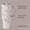 HydroJug Traveler - Botella de agua con asa y popote abatible, vaso resistente a fugas, reutilizable, de acero inoxidable