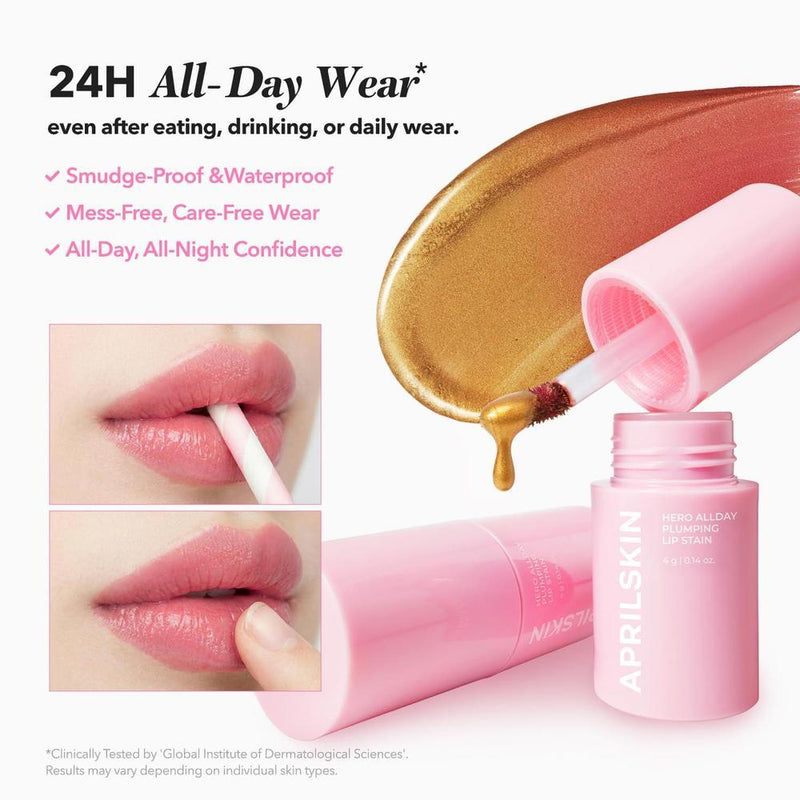 Serum Vita Kojic y Tinte Labial Hero Duo de APRILSKIN para cuidado de piel y maquillaje duradero