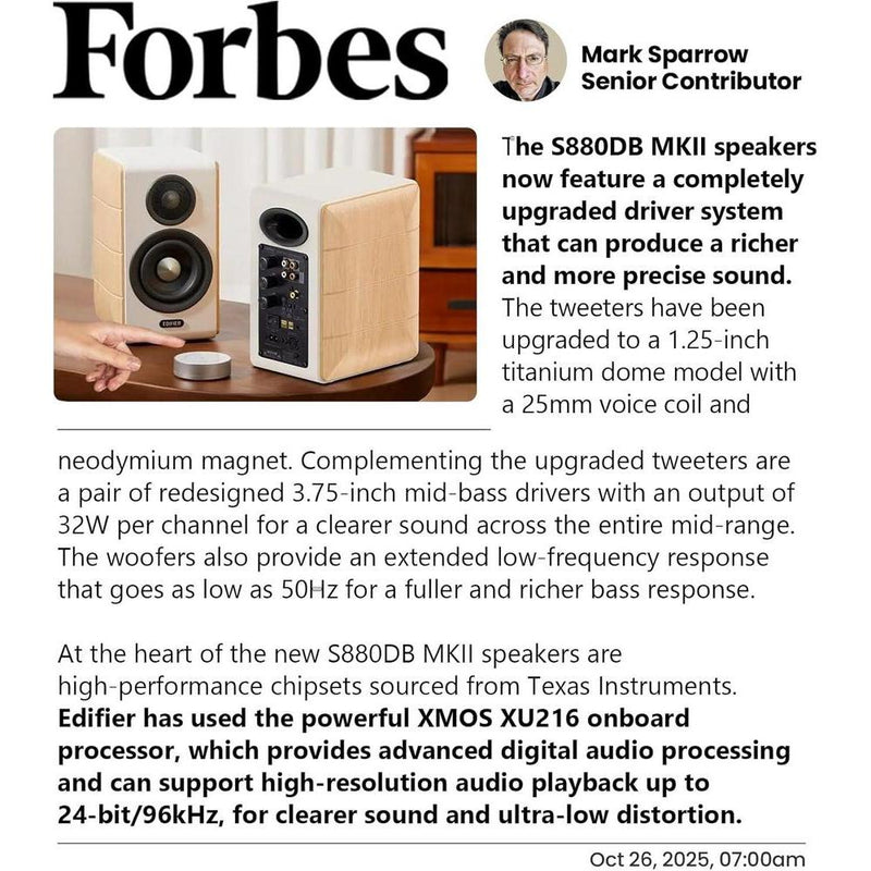 Edifier S880DB MKII Altavoces Hi-Fi de Estantería con LDAC Bluetooth, USB-C, Óptica, Coaxial y RCA