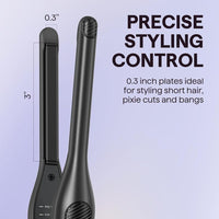 Plancha plana pequeña tipo lápiz Wavytalk para cabello corto, corte pixie y flequillo. Ideal para peinados precisos y rizos suaves