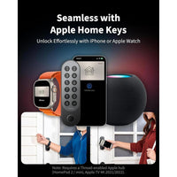 Aqara Smart Lock U200 con teclado, cerradura sin llave por huella digital, compatible Apple Home con batería recargable