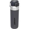 Stanley Quick Flip GO Botella de agua de acero inoxidable con tapa de botón a prueba de fugas, ideal para viajes y deportes, color carbón