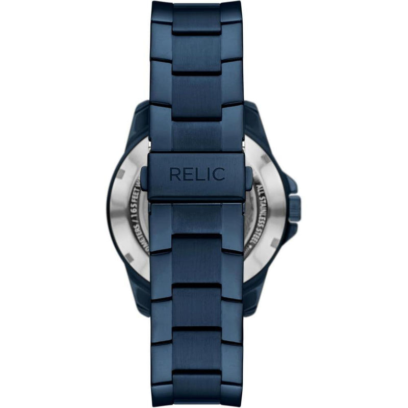 RELIC by Fossil, reloj masculino automático, esfera esqueleto azul, acero inoxidable, resistente al agua hasta 50 metros