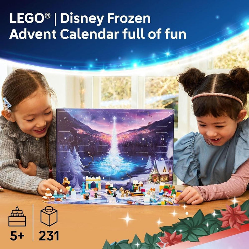 LEGO Frozen Calendario de Adviento 2025, juego de cuenta regresiva para niños, con minidolls y sorpresas para construir