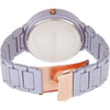 Nine West Reloj de Pulsera Analógico para Mujer, Diseño en Oro Rosa y Banda de Goma Lavanda