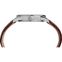 Reloj de pulsera para hombre Timex Easy Reader, correa de cuero marrón, esfera azul, resistente al agua hasta 30 metros