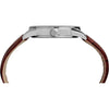 Reloj de pulsera para hombre Timex Easy Reader, correa de cuero marrón, esfera azul, resistente al agua hasta 30 metros