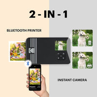 Cámara Kodak Mini Shot 3 Retro amarilla, instantánea e inalámbrica compatible con iOS y Android con tecnología de foto real HD laminado