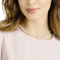 Swarovski Una Angelic All-Around Crystal Necklace Collection con Elegante Acabado en Tono Oro Rosa