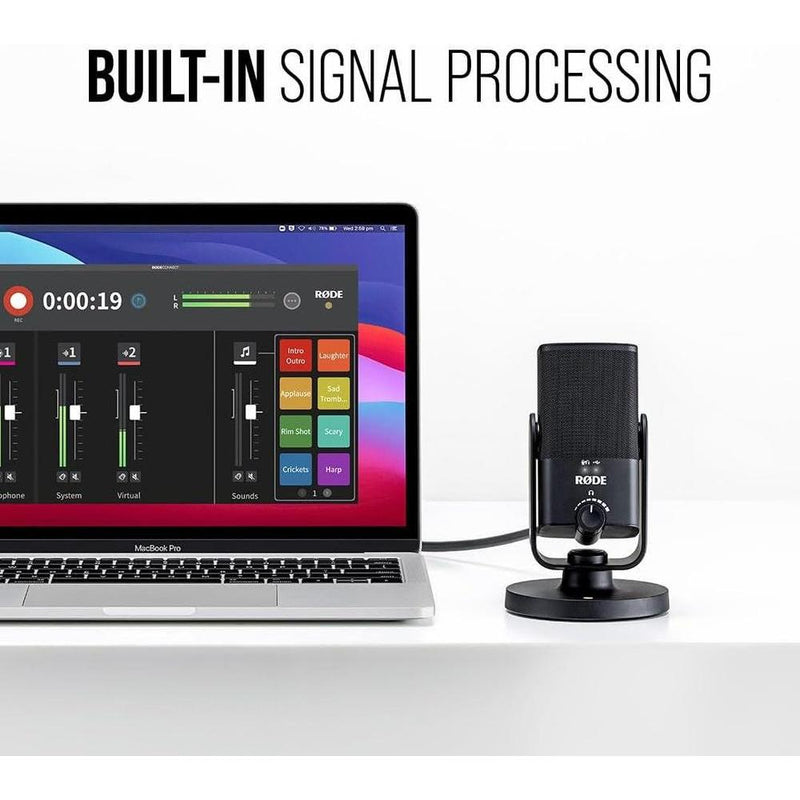 RØDE NT-USB Mini micrófono USB de condensador versátil calidad de estudio para podcasting, transmisión, juegos y más