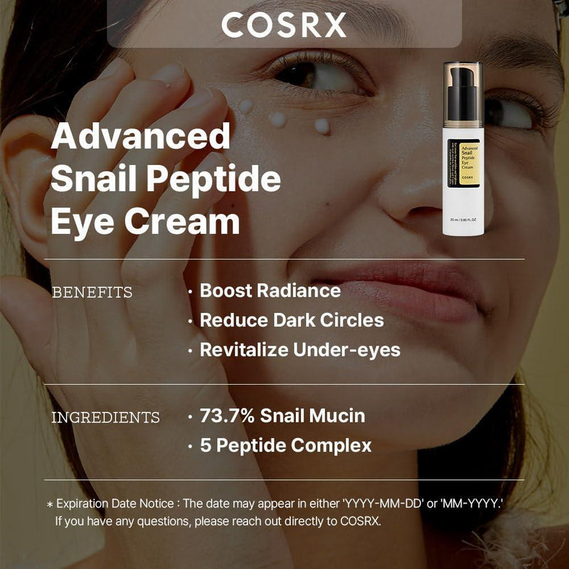 Crema para Contorno de Ojos con Mucina de Caracol y Péptidos