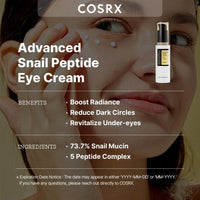 Crema para Contorno de Ojos con Mucina de Caracol y Péptidos