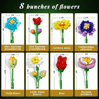 Ramo de flores con soporte, juego de construcción de flores artificiales, regalo para San Valentín