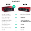 Focusrite Interfaz de audio USB Scarlett 4i4 de 4ª gen, calidad de estudio, música y contenido.