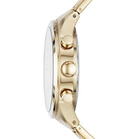 Fossil Flynn Cronógrafo Reloj de Acero Inoxidable Dorado con Cierre Plegable y Resistencia al Agua 5 ATM