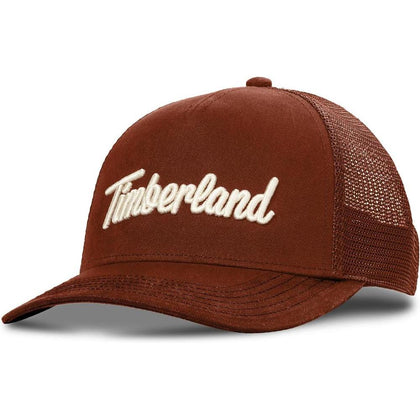Timberland Gorra de camionero para hombre con sarga de algodón y malla transpirable, cierre ajustable a presión