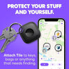 Tile Mate - Rastreador Bluetooth Life360 para llaves, objetos y teléfono, compatible con iOS y Android, color negro/blanco