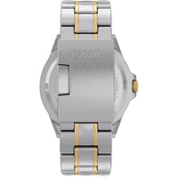 Reloj Fossil Garrett multifuncional de acero inoxidable en dos tonos con estilo deportivo y profundidad resistente al agua