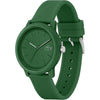 Lacoste TR90 12.12 - Reloj de cuarzo para hombre con correa de goma verde, diseño deportivo y fashion
