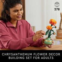 LEGO Botanicals - Juego de construcción de crisantemo para adultos, flor artificial para decoración y regalo, modelo 10368