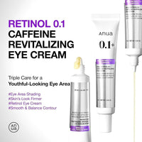 Anua Crema Revitalizante De Ojos Con Retinol 0.1% Cafeína Niacinamida 30g