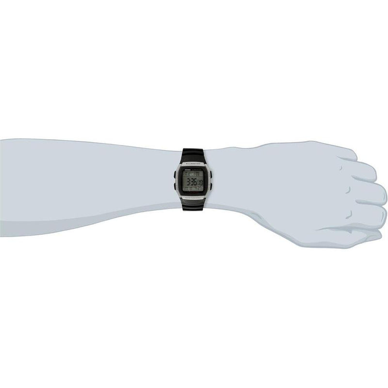 Reloj Casio Deportivo con Banda de Resina Negra y Caja de Acero Inoxidable, Batería de Larga Duración para Uso Diario