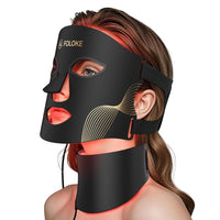 Máscara de terapia LED para cuidado avanzado de la piel facial y de cuello, rejuvenecimiento casero con colágeno