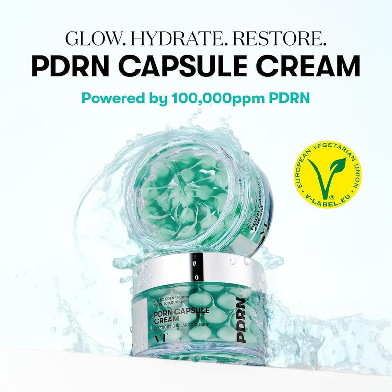 VT COSMETICS Crema en Cápsulas PDRN 100 con Ácido Hialurónico y Péptidos para Hidratación y Reafirmación Facial