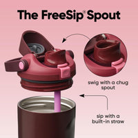 Botella de agua Owala FreeSip de acero inoxidable aislada con pico de dos vías, pajita y asa, ideal para viajes y deportes