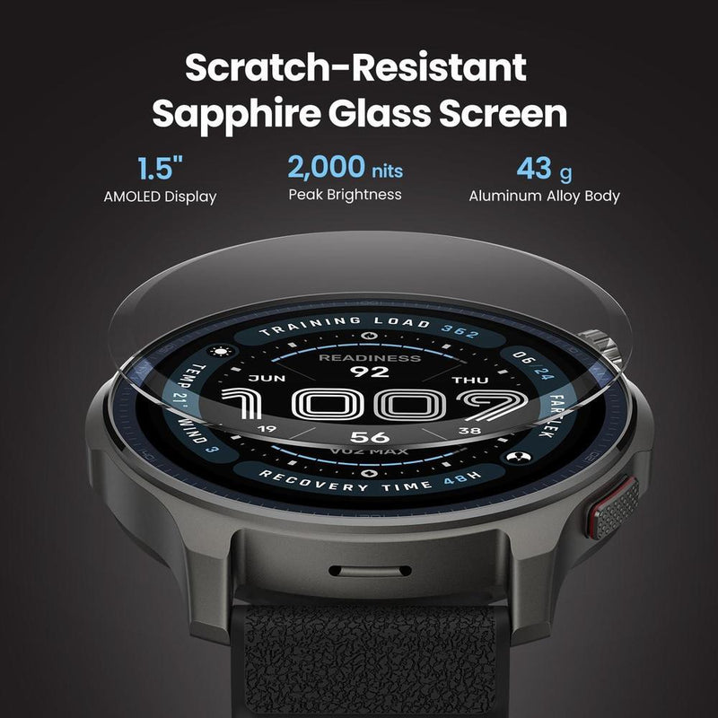 Amazfit Balance 2 - Reloj inteligente con cristal de zafiro, GPS de doble banda, batería de 21 días y múltiples modos deportivos