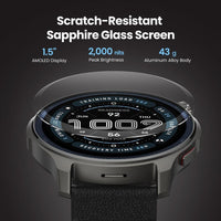 Amazfit Balance 2 - Reloj inteligente con cristal de zafiro, GPS de doble banda, batería de 21 días y múltiples modos deportivos