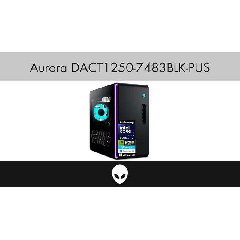 PC Gamer Alienware Aurora con Intel Ultra 7, RTX 5060 Ti, 32GB RAM, 1TB SSD, RGB, WiFi 7, Windows 11, con expansor USB