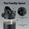 Owala FreeSip Sway de acero inoxidable, botella de agua aislante en color negro, ideal para deportes y actividades al aire libre