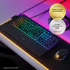 Teclado SteelSeries Apex 3 RGB con iluminación de 10 zonas, resistencia al agua y reposamuñecas magnético para juegos silenciosos