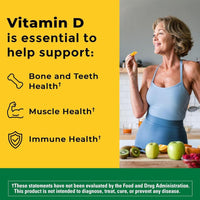 Nature Made Vitamina D3 2000 UI suplemento para el apoyo de salud ósea, dental, muscular e inmunológica, 250 cápsulas blandas