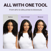 Wavytalk Cepillo Térmico Blowout Boost, Rizador de Cepillo Redondo Calentado de Doble Voltaje, Cerámica, Tecnología Iónica