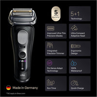 Afeitadora eléctrica Braun Series 9 PRO+ con Pro SensoAdapt, centro SmartCare 6 en 1 para uso húmedo y seco, color negro