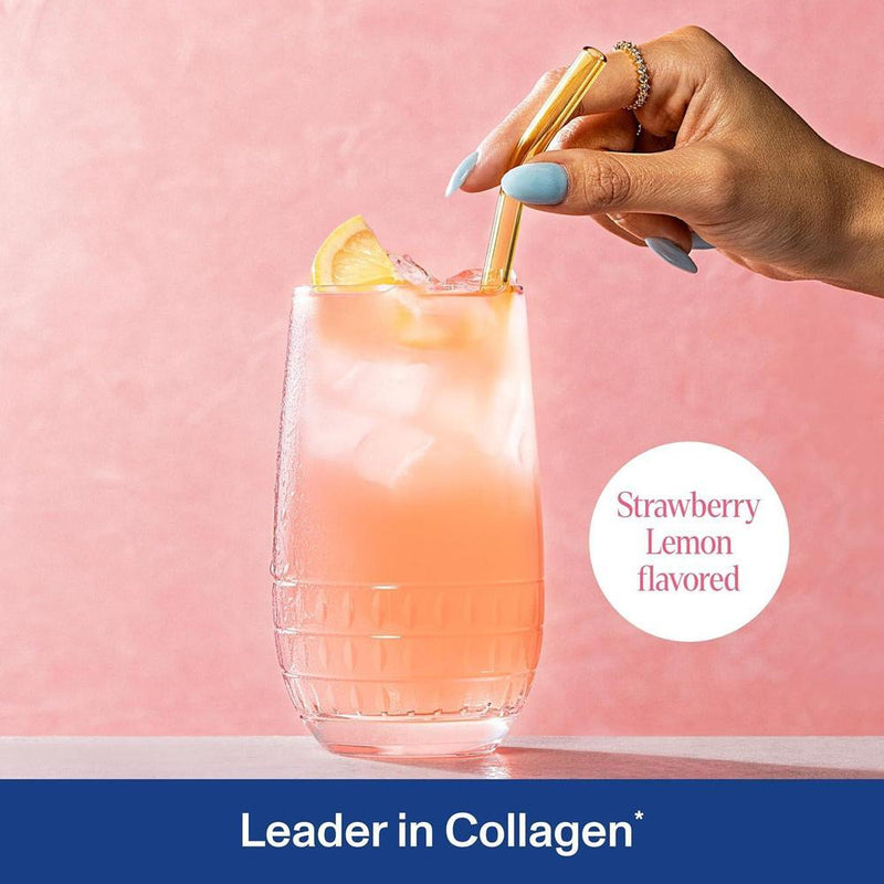 Vital Proteins Péptidos de colágeno avanzados con ácido hialurónico y vitamina C, sabor a limón y fresa