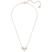 Collar Swarovski Lilia con motivo de mariposa en color blanco y acabado chapado en tono oro rosa