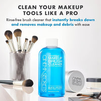 Cinema Secrets limpiador profesional para brochas de maquillaje, secado rápido y sin enjuague, elimina maquillaje resistente
