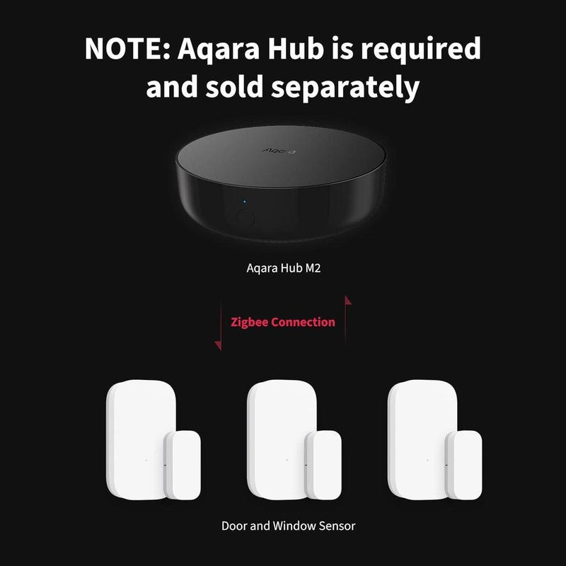 Aqara - Paquete de 3 sensores Zigbee de puerta y ventana, sensor inalámbrico mini para automatización y seguridad
