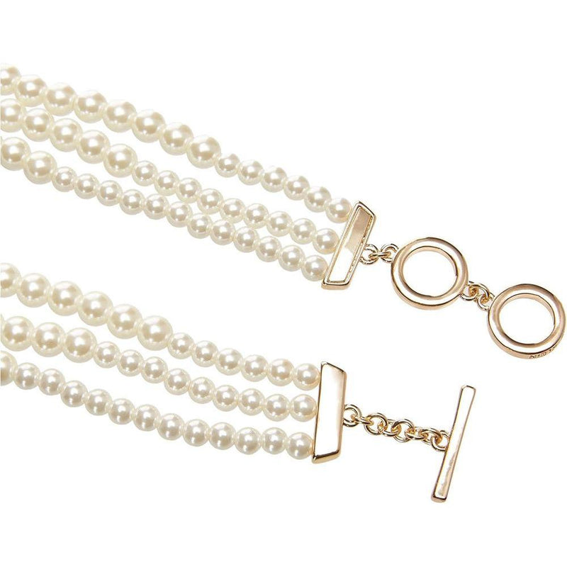 Anne Klein collar de perlas blancas con detalle dorado para mujer, elegante para cualquier ocasión especial